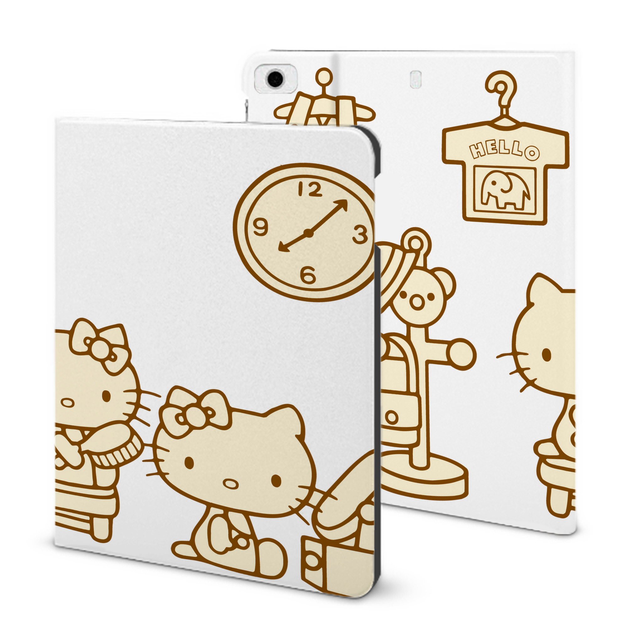 （画像用） Hello Kitty ハローキティ IPad ケース ブック型 PUレザー TPU 耐衝撃 軽量 薄型 ペン収納なし 全面保護 IPad 各モデル対応